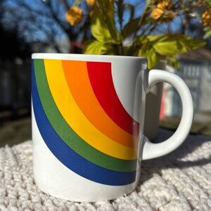 Vintage 1984 Rainbow Ceramic Coffee / Tea Ceramic Collectors Mug Made in Korea